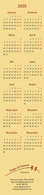 Kalender-järjehoidja 2020