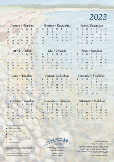 Inga Tartese autorikalender 2021